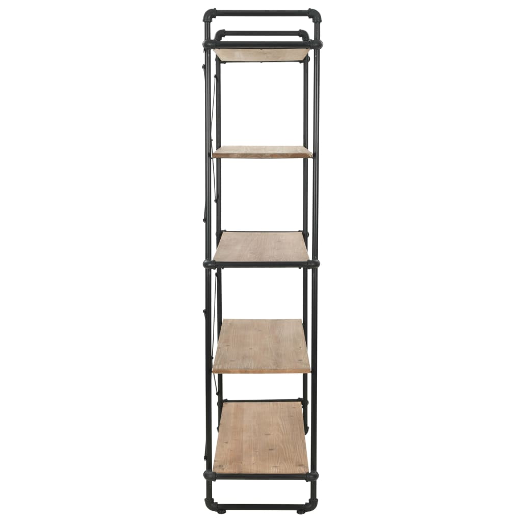 Bookcase Solid Firwood and Steel 120x42x180 cm - OLBRIT