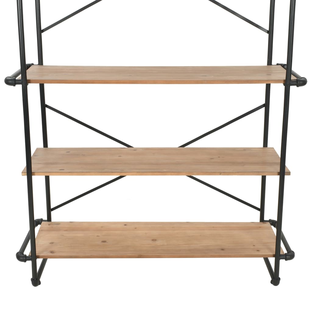 Bookcase Solid Firwood and Steel 120x42x180 cm - OLBRIT