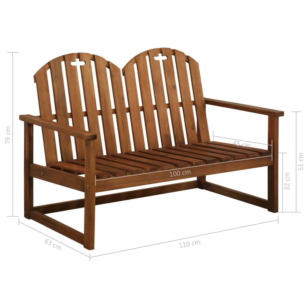 Garden Bench 110 cm Solid Acacia Wood - OLBRIT