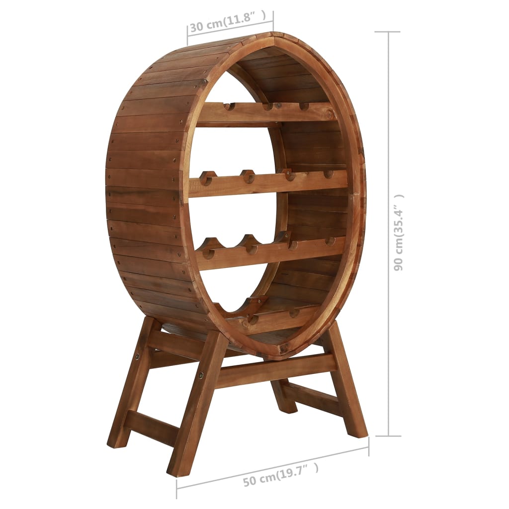 Wine Rack 13 Bottles Solid Acacia Wood - OLBRIT