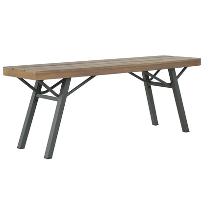 Garden Bench 120 cm Solid Acacia Wood - OLBRIT
