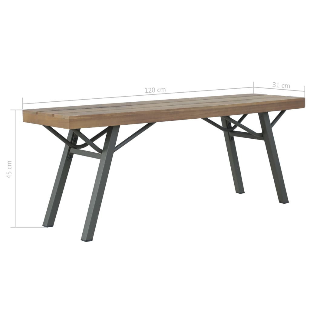 Garden Bench 120 cm Solid Acacia Wood - OLBRIT