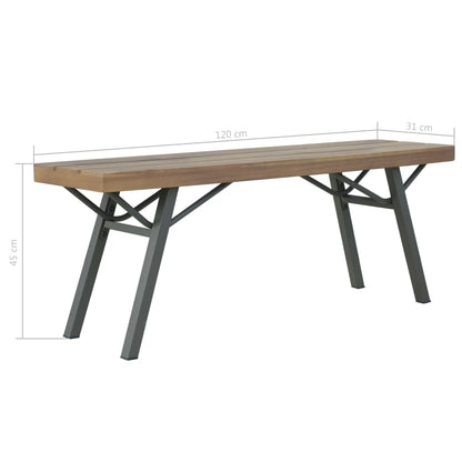 Garden Bench 120 cm Solid Acacia Wood - OLBRIT