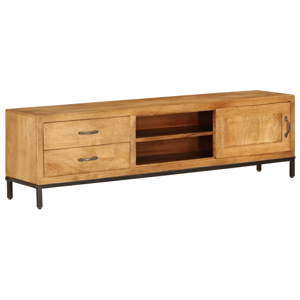 TV Cabinet Solid Mango Wood 140x30x40 cm - OLBRIT