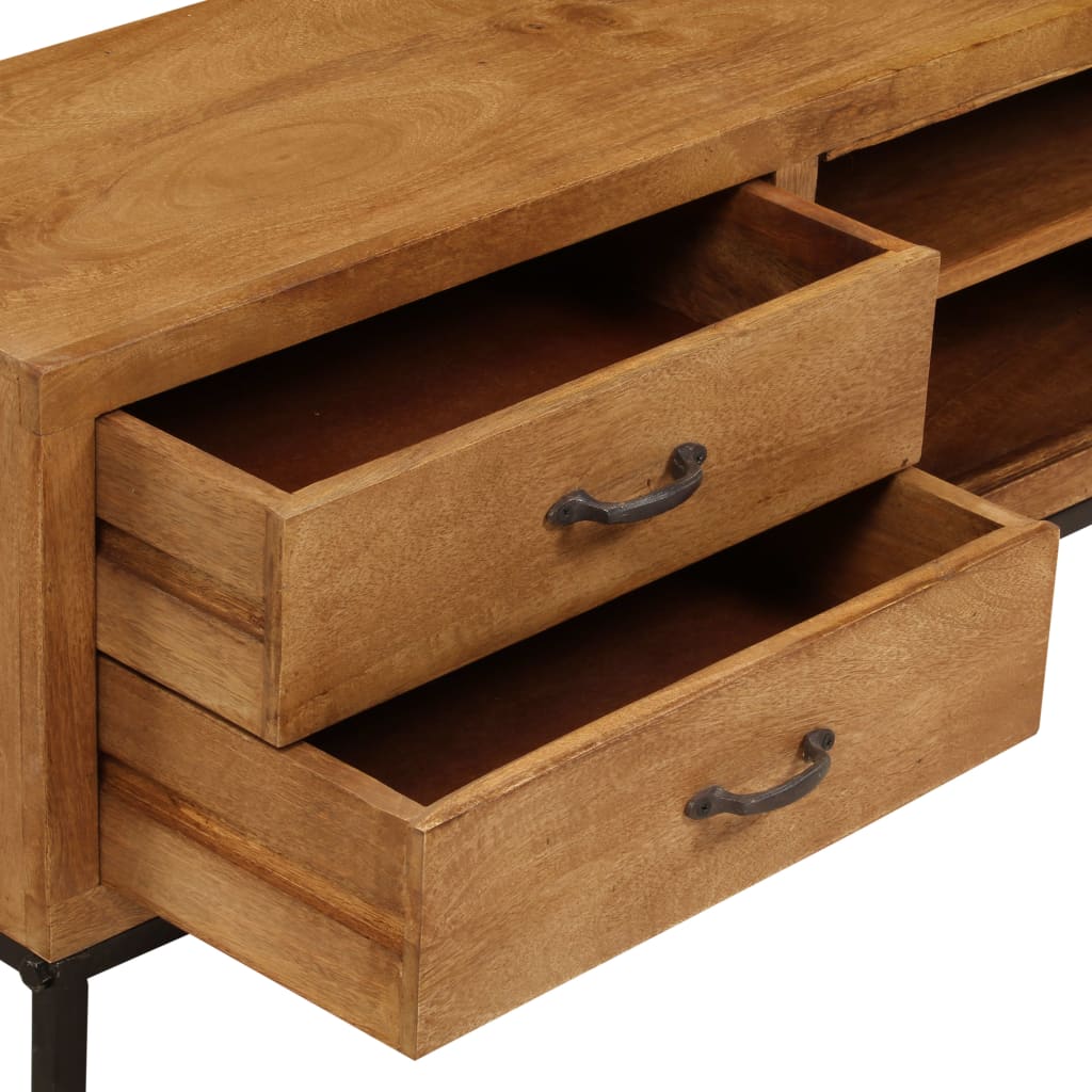 TV Cabinet Solid Mango Wood 140x30x40 cm - OLBRIT