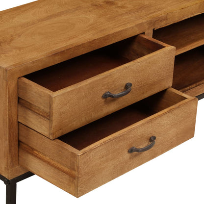 TV Cabinet Solid Mango Wood 140x30x40 cm - OLBRIT
