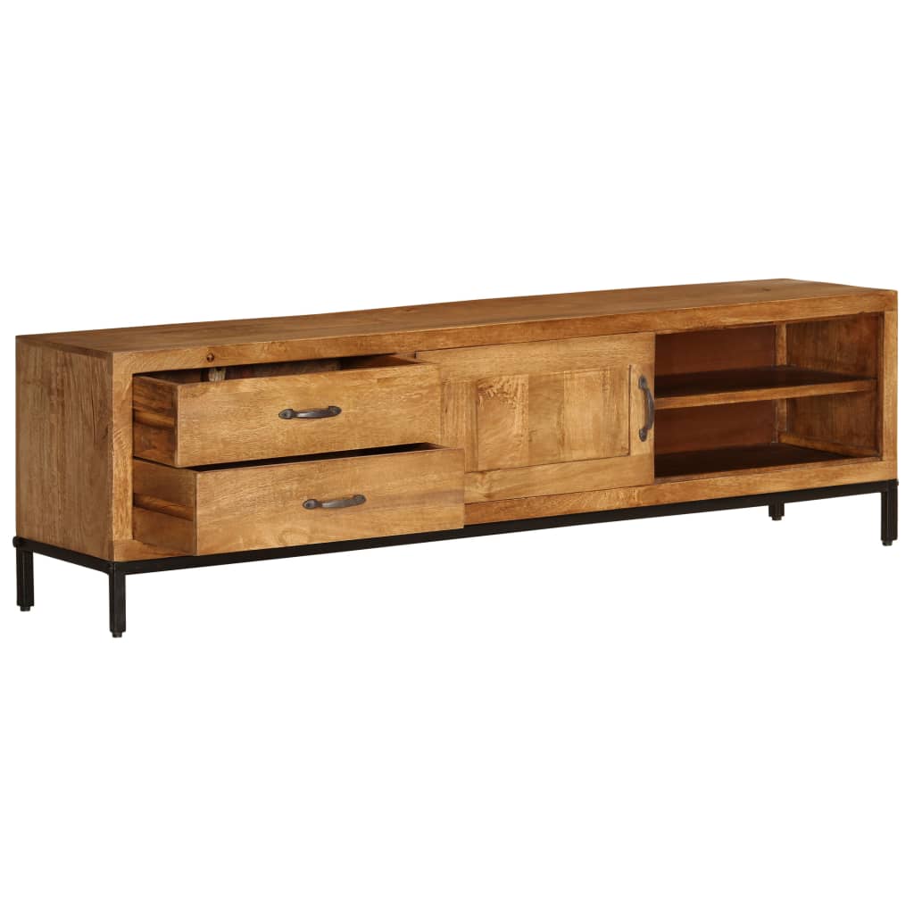 TV Cabinet Solid Mango Wood 140x30x40 cm - OLBRIT