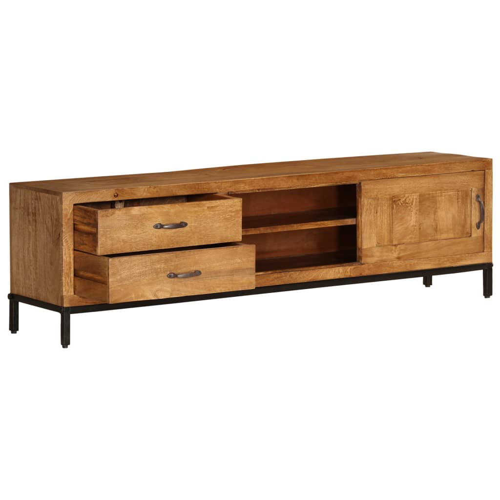 TV Cabinet Solid Mango Wood 140x30x40 cm - OLBRIT