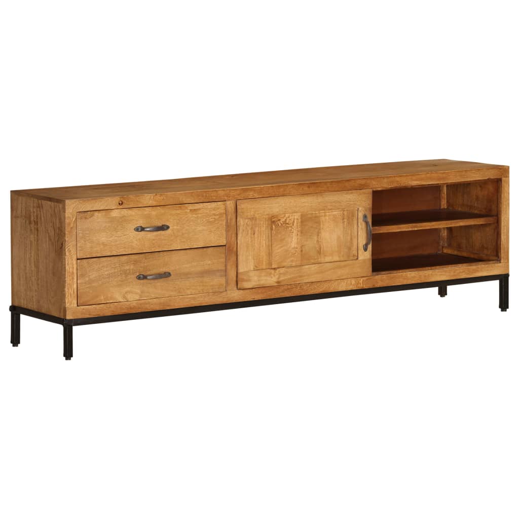 TV Cabinet Solid Mango Wood 140x30x40 cm - OLBRIT