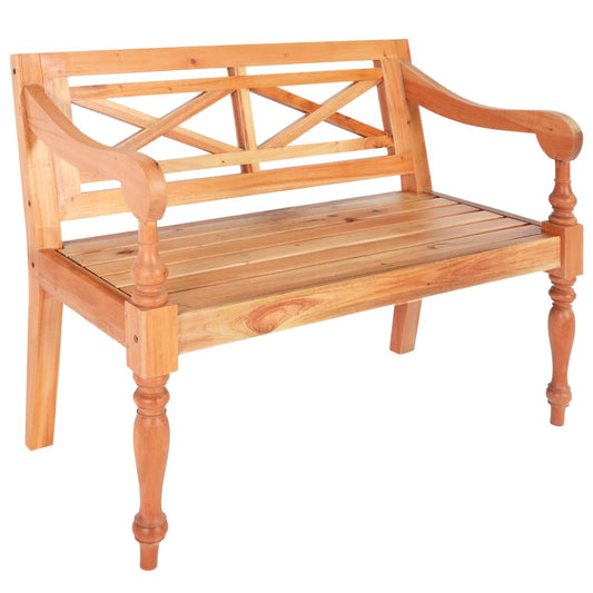 Batavia Bench 98 cm Solid Mahogany Wood Light Brown - OLBRIT