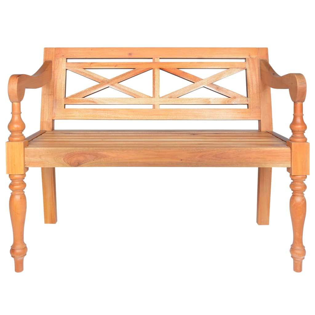Batavia Bench 98 cm Solid Mahogany Wood Light Brown - OLBRIT