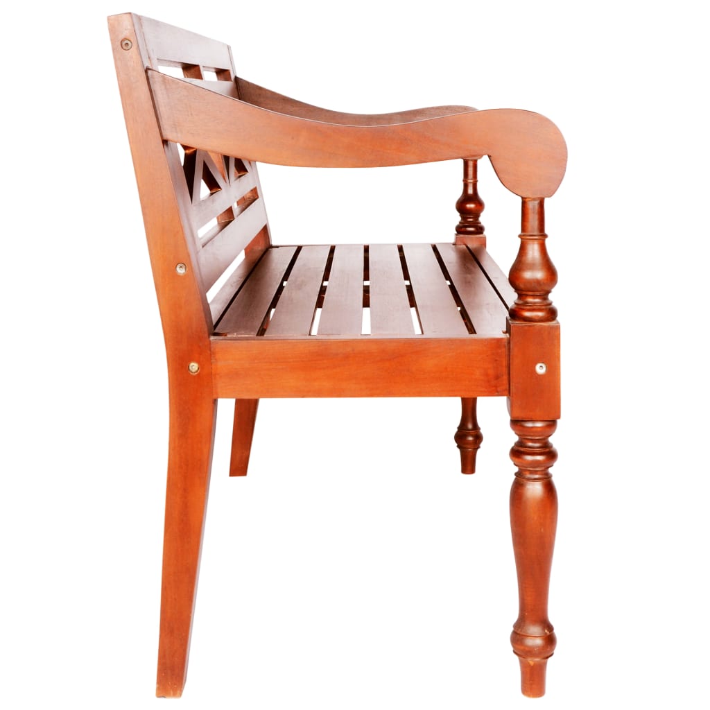 Batavia Bench 98 cm Solid Mahogany Wood Dark Brown - OLBRIT