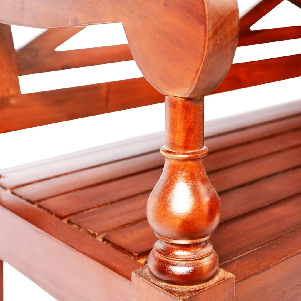 Batavia Bench 98 cm Solid Mahogany Wood Dark Brown - OLBRIT