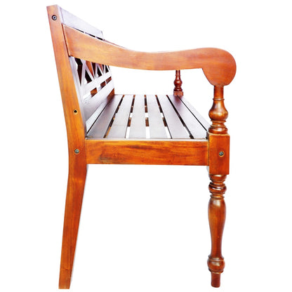 Batavia Bench 136 cm Solid Mahogany Wood Dark Brown - OLBRIT