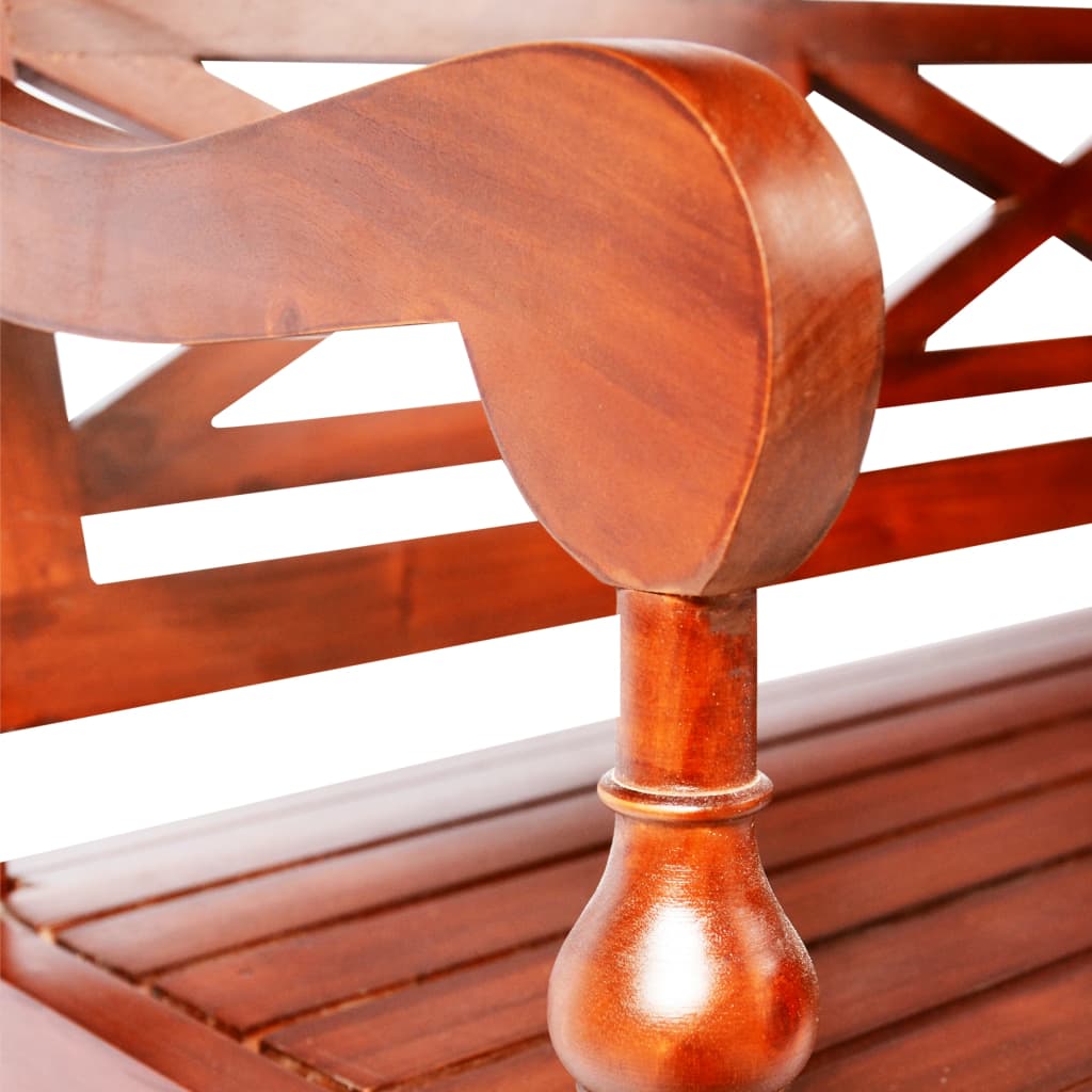 Batavia Bench 136 cm Solid Mahogany Wood Dark Brown - OLBRIT