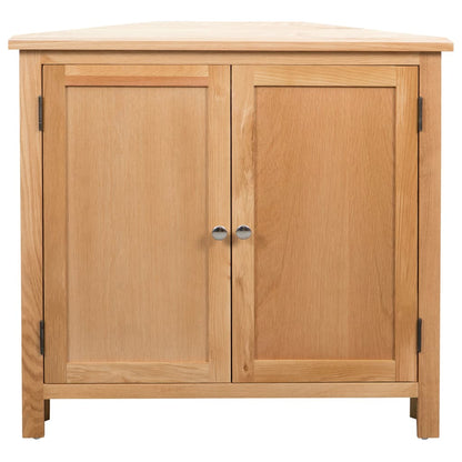 Corner Cabinet 80x33.5x78 cm Solid Oak Wood - OLBRIT