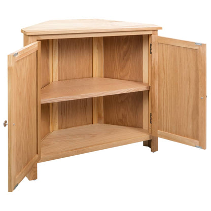 Corner Cabinet 80x33.5x78 cm Solid Oak Wood - OLBRIT