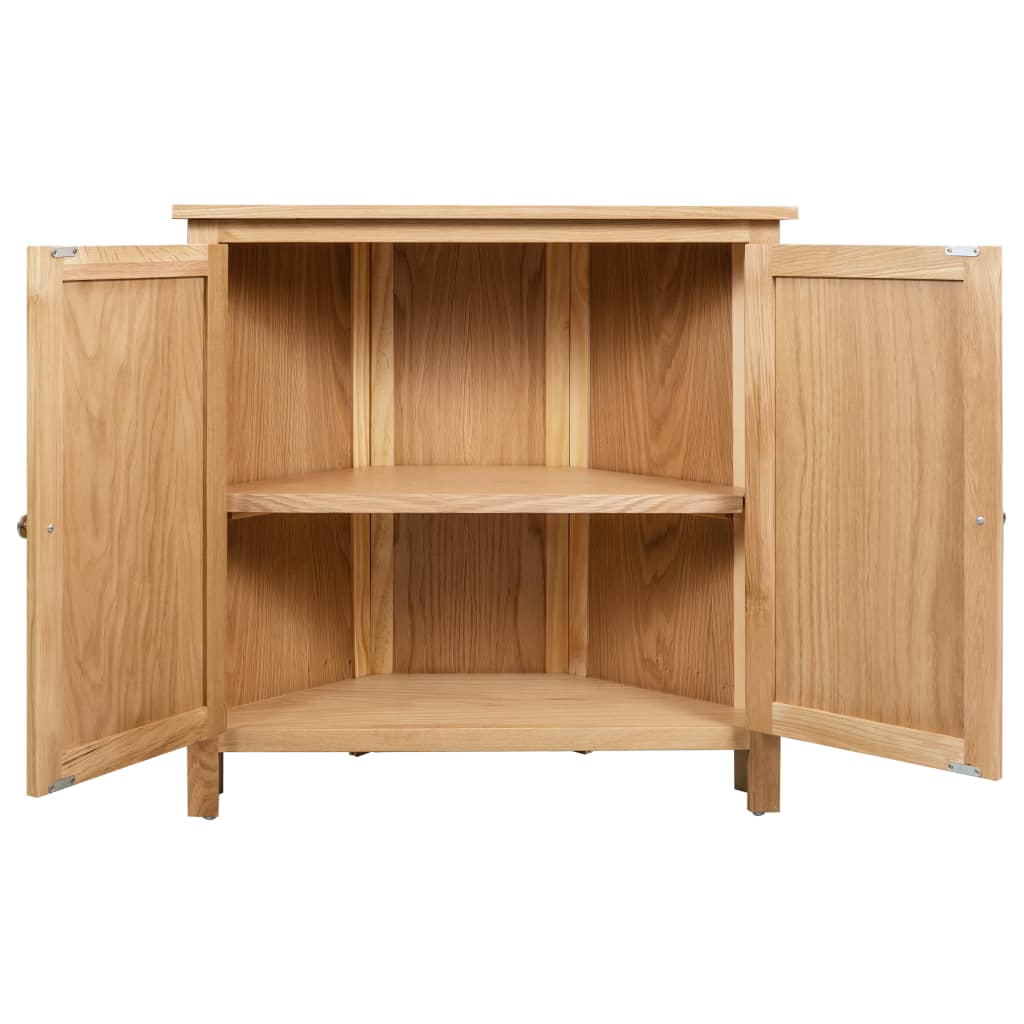 Corner Cabinet 80x33.5x78 cm Solid Oak Wood - OLBRIT