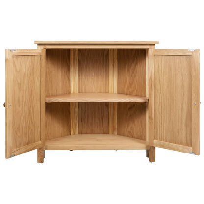 Corner Cabinet 80x33.5x78 cm Solid Oak Wood - OLBRIT