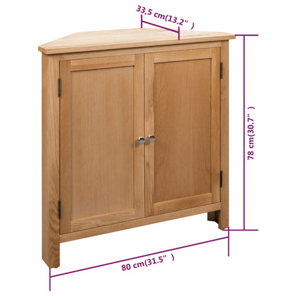 Corner Cabinet 80x33.5x78 cm Solid Oak Wood - OLBRIT