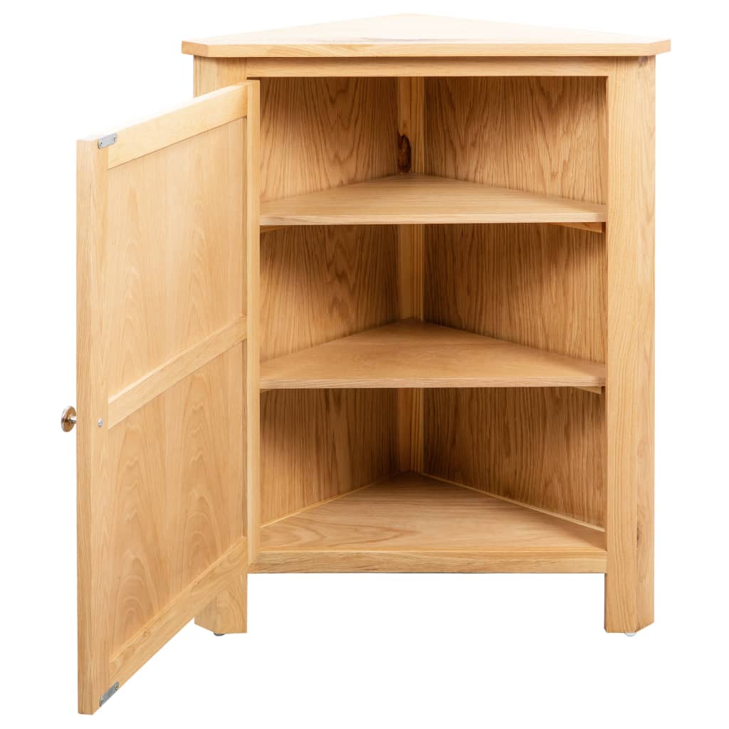 Corner Cabinet 59x45x80 cm Solid Oak Wood - OLBRIT