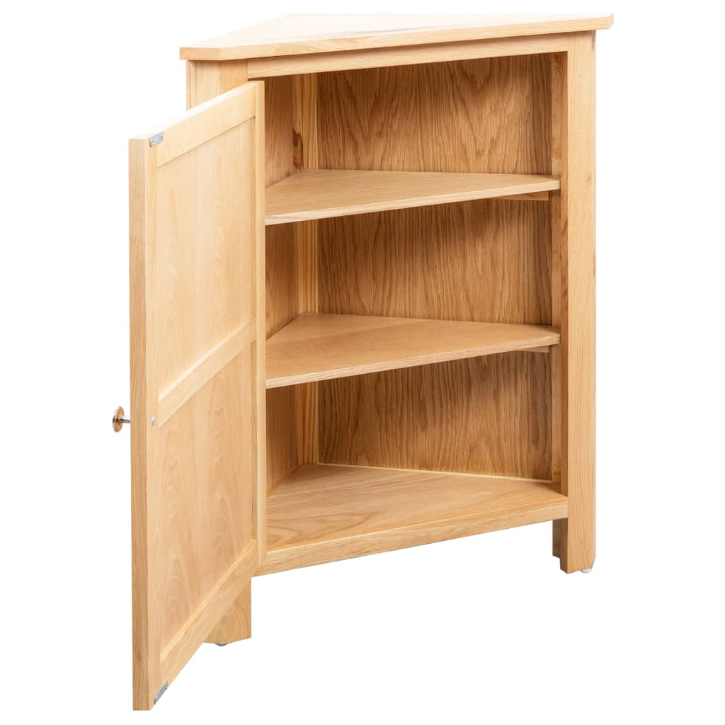 Corner Cabinet 59x45x80 cm Solid Oak Wood - OLBRIT