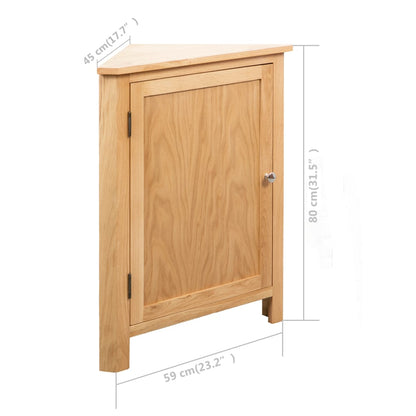 Corner Cabinet 59x45x80 cm Solid Oak Wood - OLBRIT