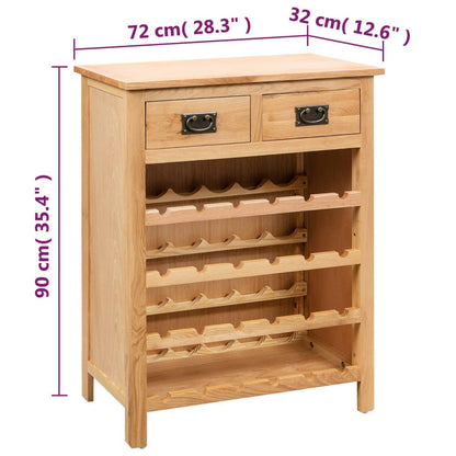 Wine Cabinet 72x32x90 cm Solid Oak Wood - OLBRIT