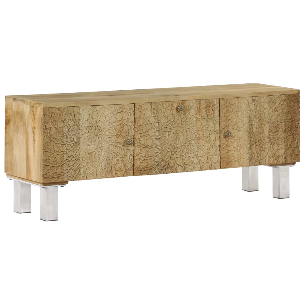 TV Cabinet Solid Mango Wood 118x30x45 cm - OLBRIT