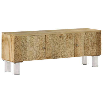 TV Cabinet Solid Mango Wood 118x30x45 cm - OLBRIT