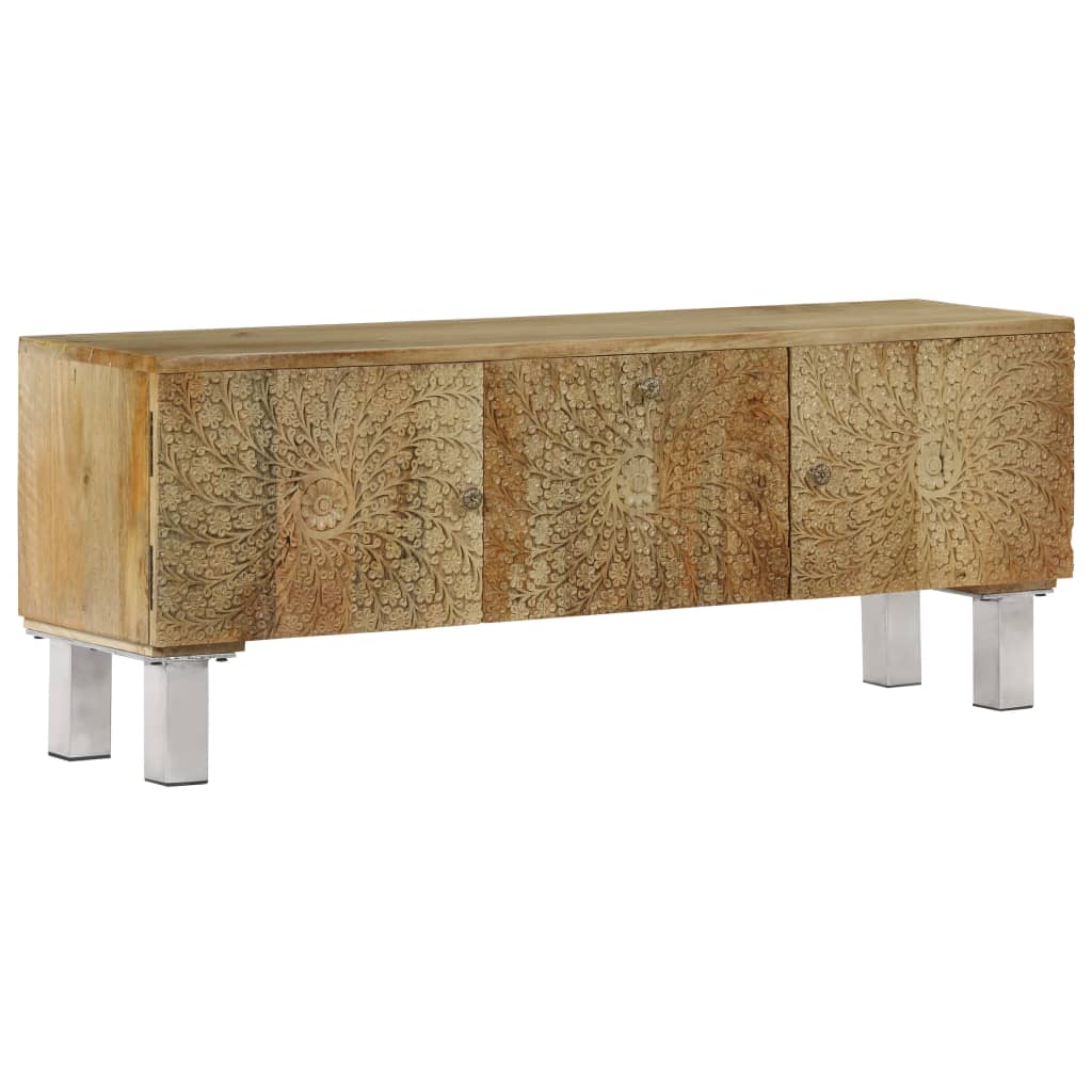TV Cabinet Solid Mango Wood 118x30x45 cm - OLBRIT