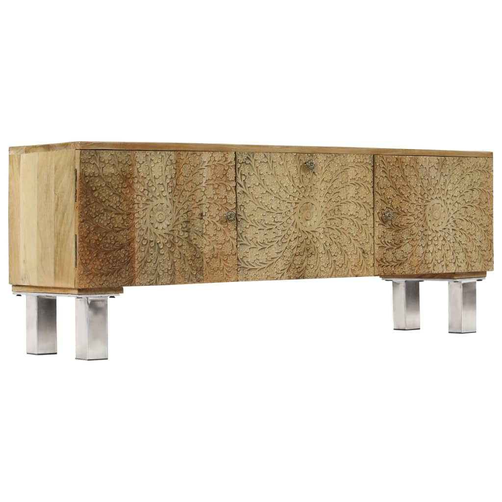 TV Cabinet Solid Mango Wood 118x30x45 cm - OLBRIT