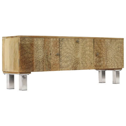 TV Cabinet Solid Mango Wood 118x30x45 cm - OLBRIT