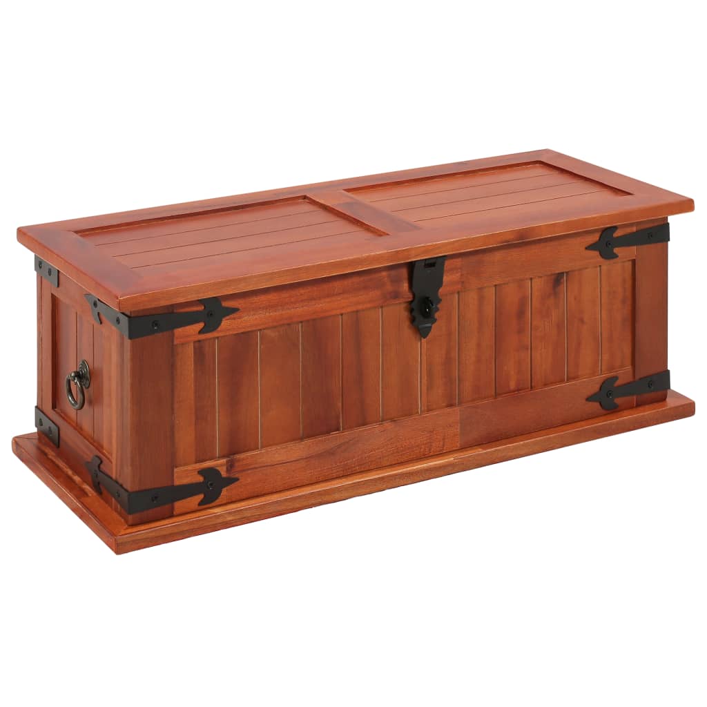 Storage Chest 60x25x22 cm Solid Acacia Wood - OLBRIT