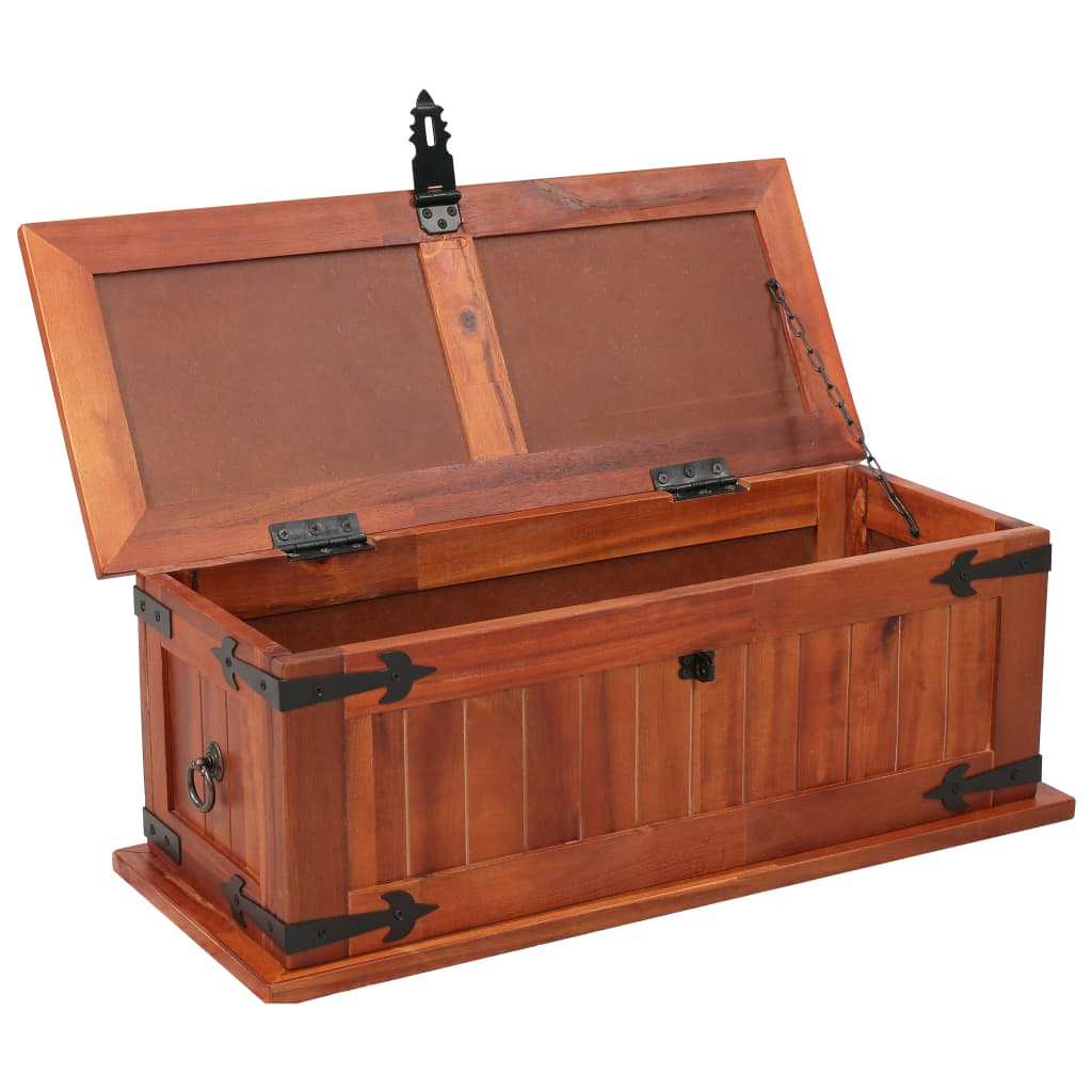 Storage Chest 60x25x22 cm Solid Acacia Wood - OLBRIT