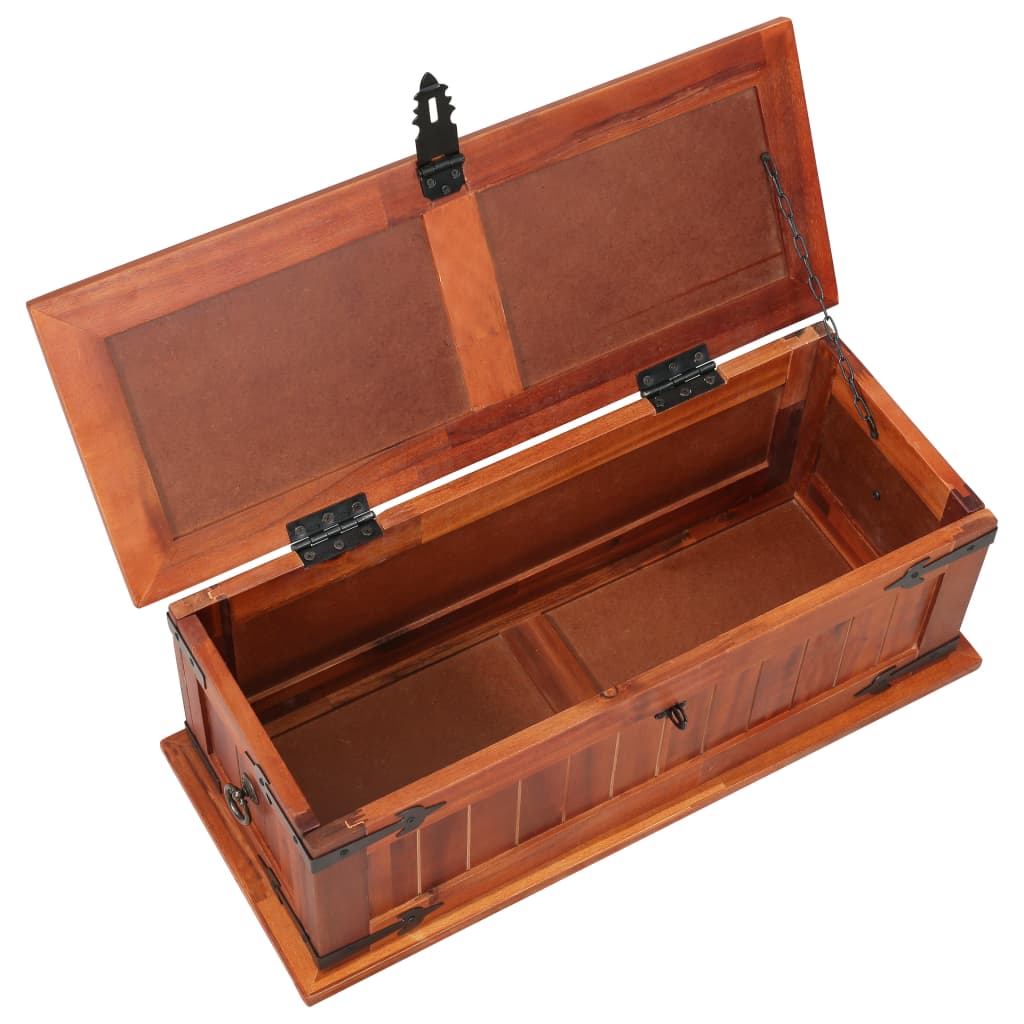 Storage Chest 60x25x22 cm Solid Acacia Wood - OLBRIT