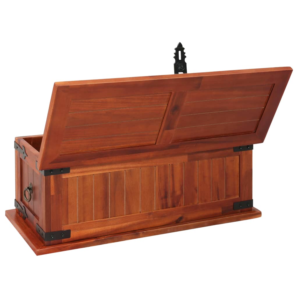 Storage Chest 60x25x22 cm Solid Acacia Wood - OLBRIT