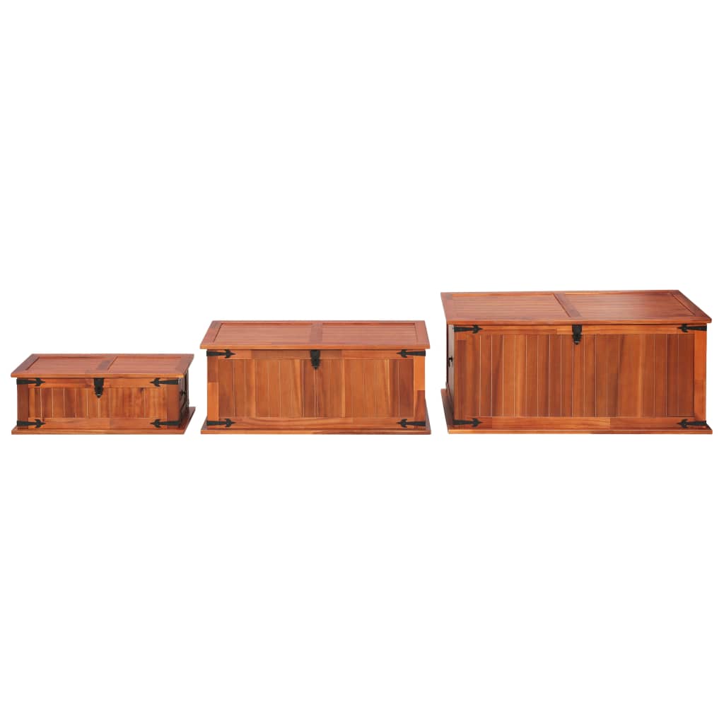 Storage Chests 3 pcs Solid Acacia Wood - OLBRIT