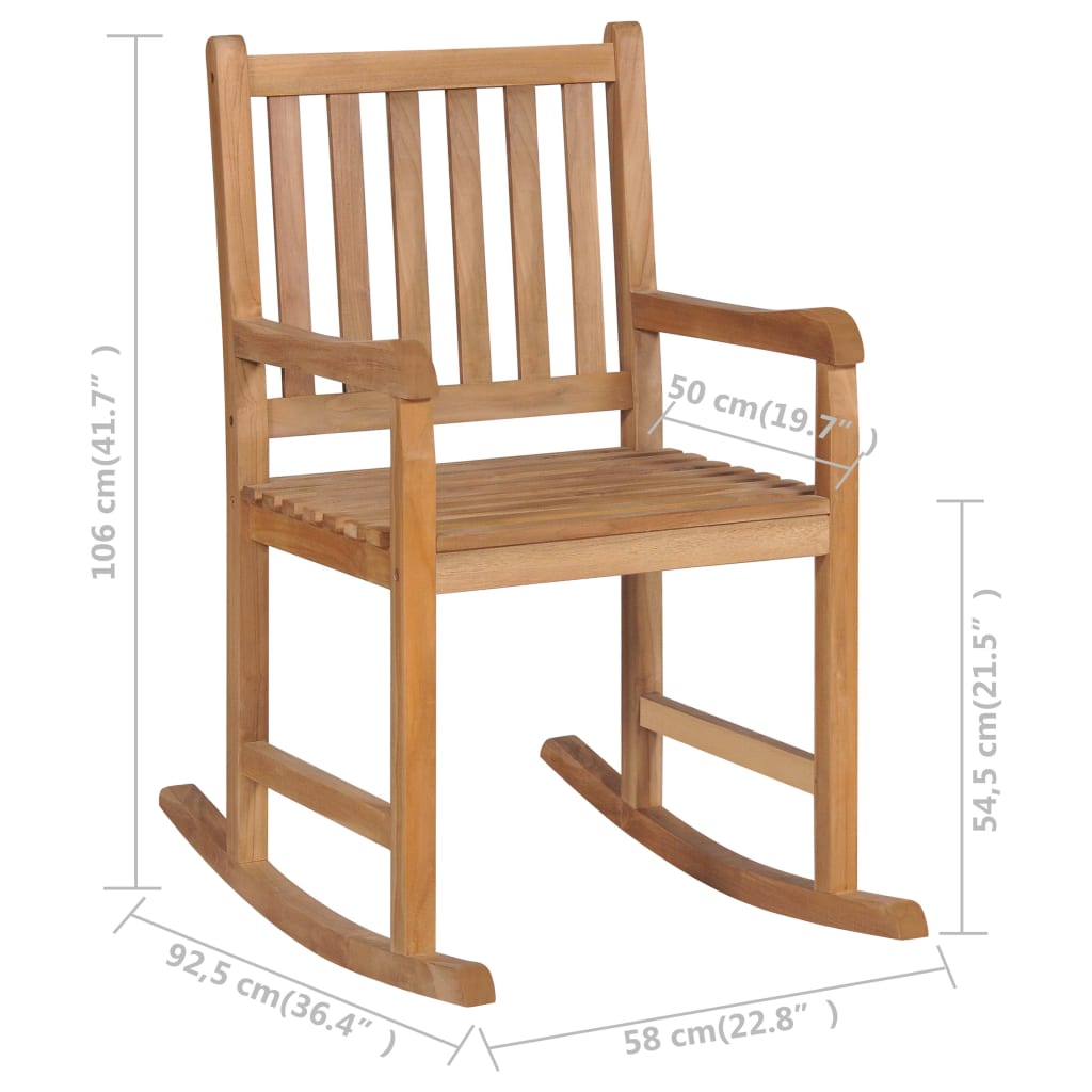 Rocking Chair Solid Teak Wood - OLBRIT