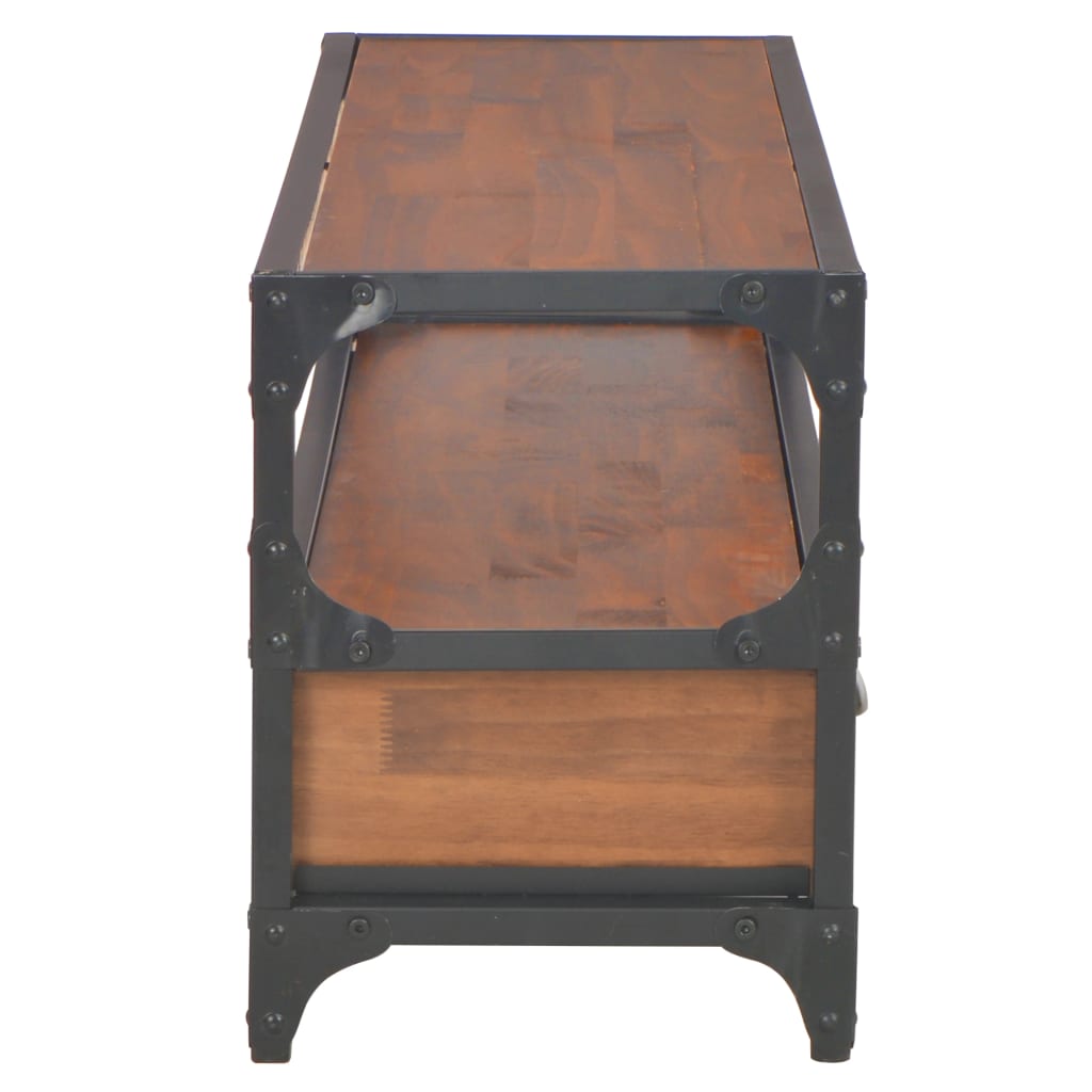 TV Cabinet with 2 Drawers 120x30x40 cm Solid Pine Wood - OLBRIT