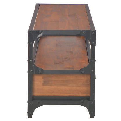 TV Cabinet with 2 Drawers 120x30x40 cm Solid Pine Wood - OLBRIT
