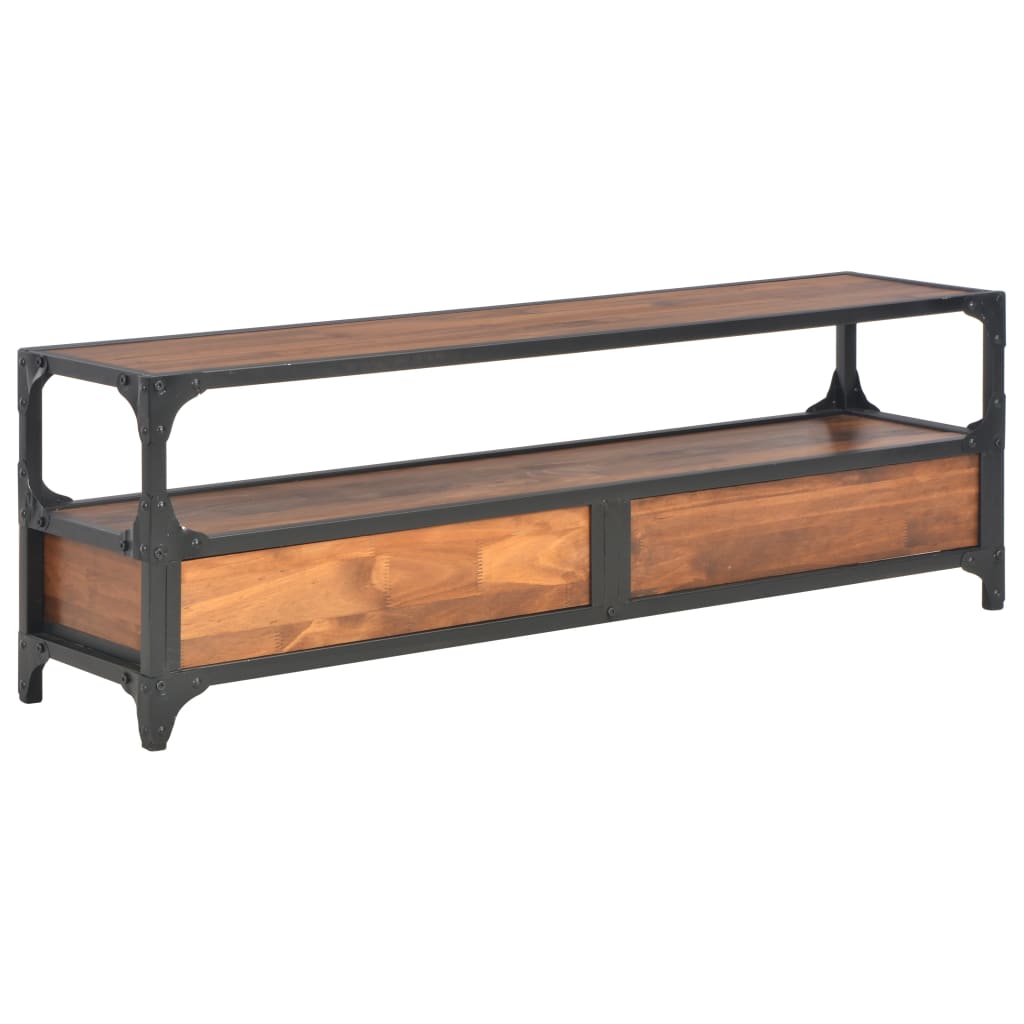 TV Cabinet with 2 Drawers 120x30x40 cm Solid Pine Wood - OLBRIT