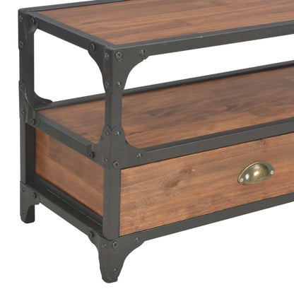 TV Cabinet with 2 Drawers 120x30x40 cm Solid Pine Wood - OLBRIT