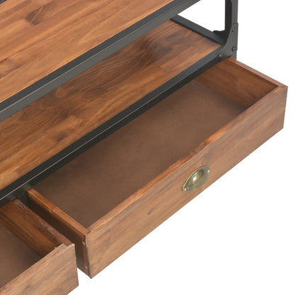 TV Cabinet with 2 Drawers 120x30x40 cm Solid Pine Wood - OLBRIT