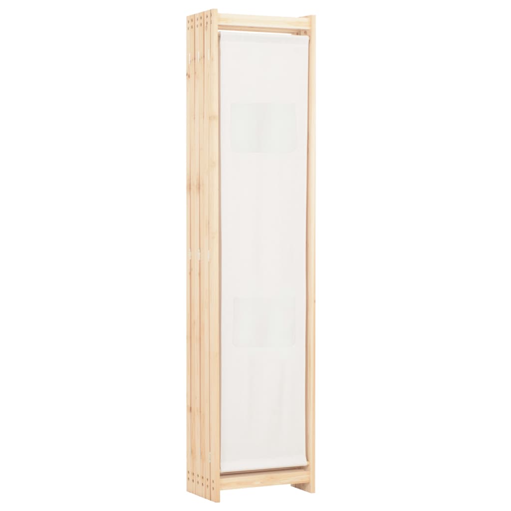 6-Panel Room Divider Cream 240x170x4 cm Fabric - OLBRIT
