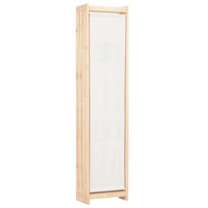 6-Panel Room Divider Cream 240x170x4 cm Fabric - OLBRIT