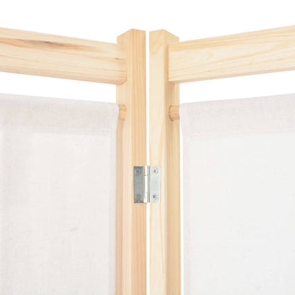 6-Panel Room Divider Cream 240x170x4 cm Fabric - OLBRIT