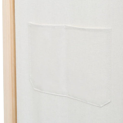 6-Panel Room Divider Cream 240x170x4 cm Fabric - OLBRIT