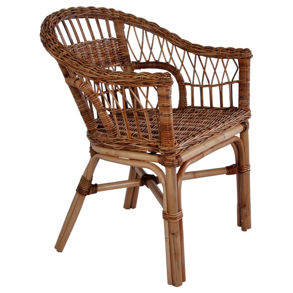 Outdoor Chairs 2 pcs Natural Rattan Brown - OLBRIT