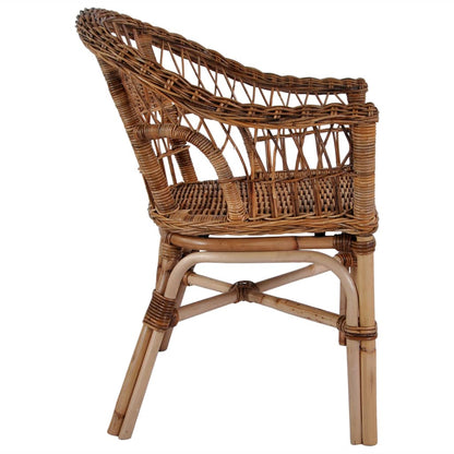 Outdoor Chairs 2 pcs Natural Rattan Brown - OLBRIT